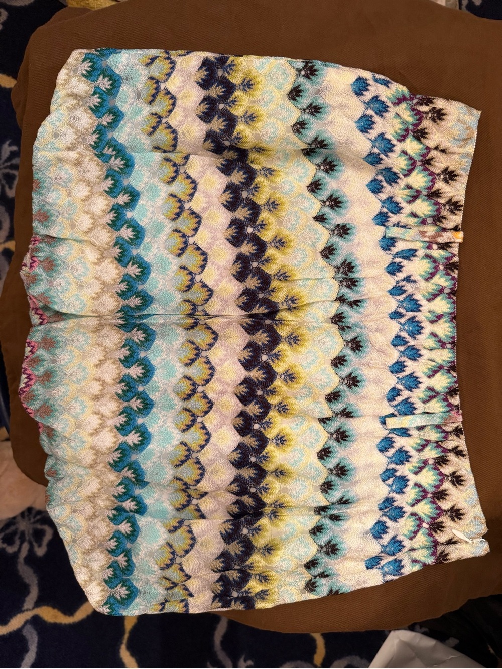 Missoni Multicolor Crochet Mini Skirt - Pink, Blue, Yellow, and matching top - Picture 3 of 3